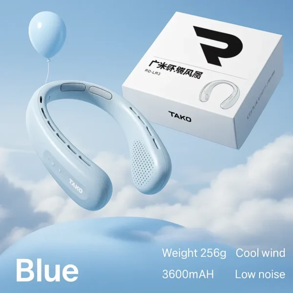 Rtako N03 Ice Ring Neck Hanging Fan – Blue - Image 2