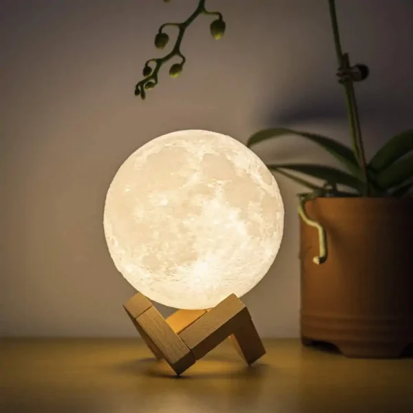 Rechargeable 3D Moon Lamp With Remote 8cm - Image 6